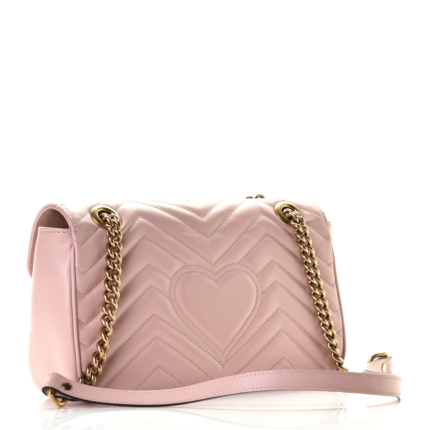 Gucci Calfskin Matelasse Small GG Marmont Shoulder Bag Perfect Pink 2 of 5