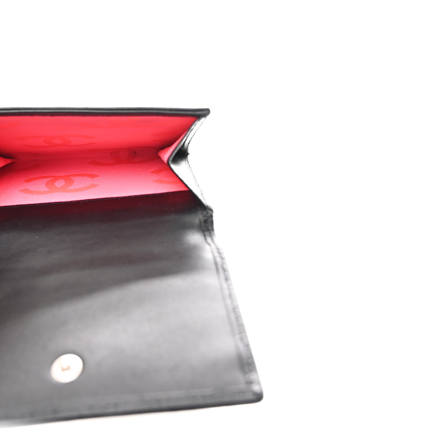 Calfskin Quilted Cambon Flap Wallet Black