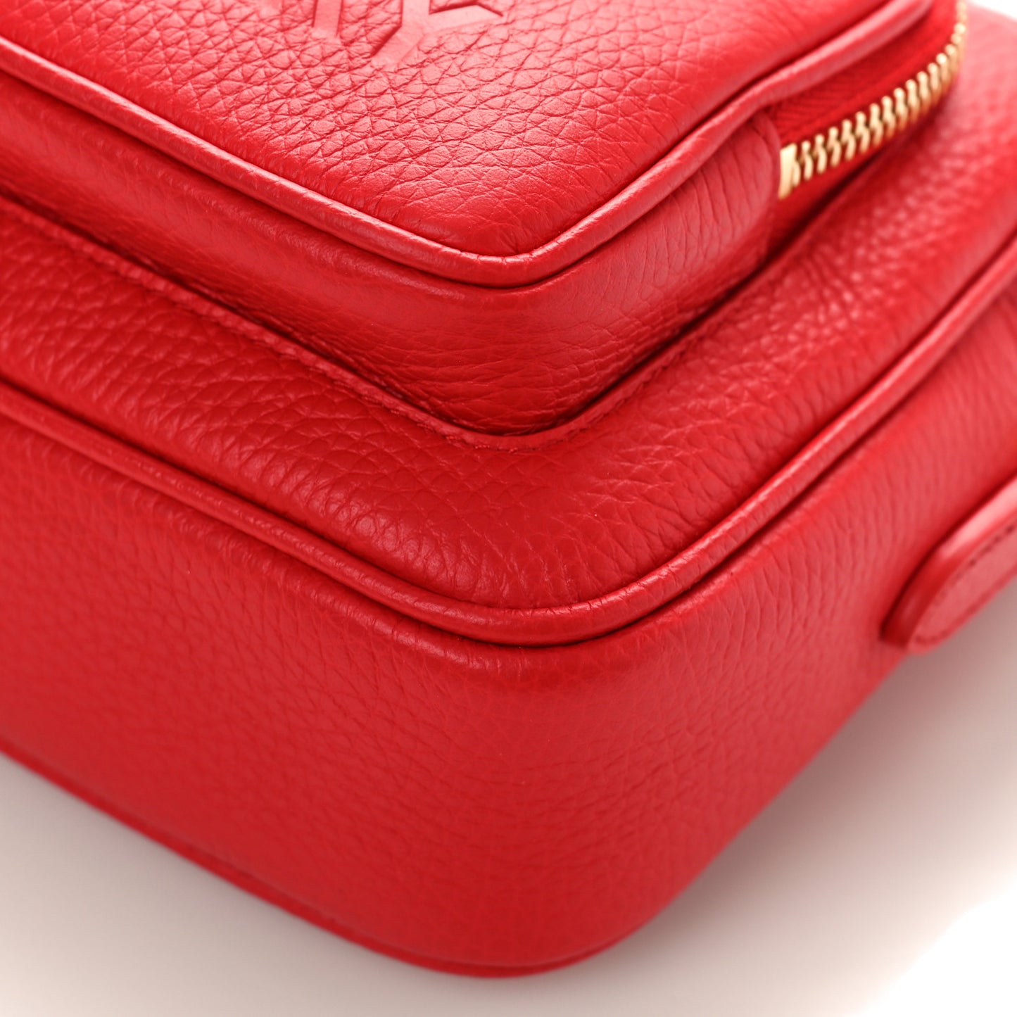 Grained Calfskin Small Camera Bag Red