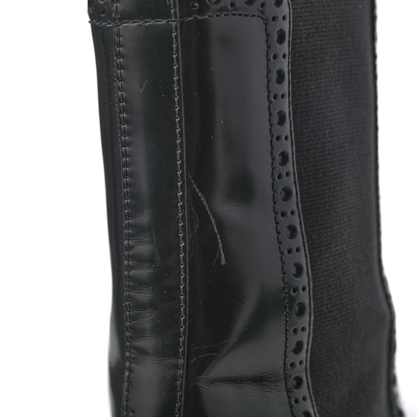 Calfskin Tartan D-Order Low Boot 37.5 Black Off White
