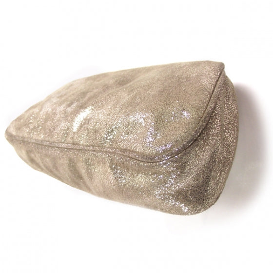 Metallic Calfskin Borderline Clutch Gold