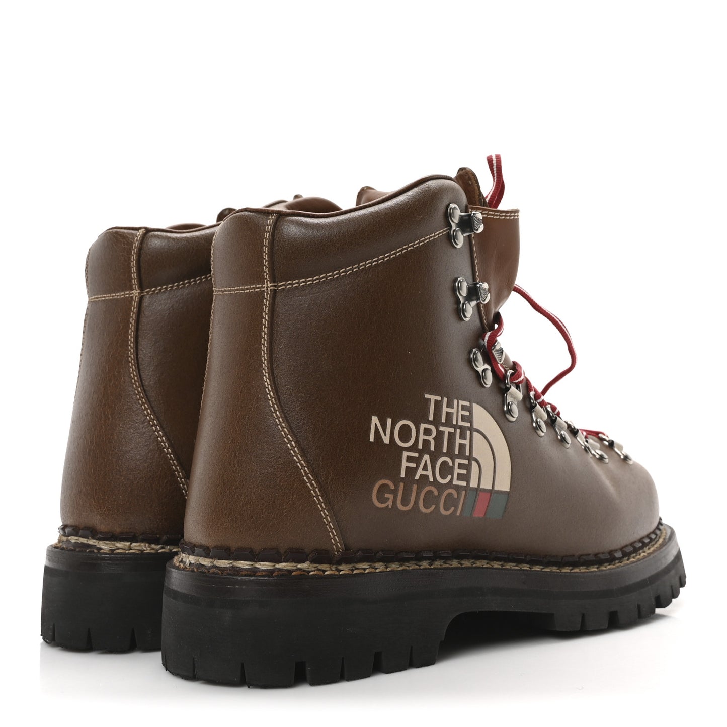 X THE NORTH FACE Calfskin Mens Hiking Ankle Boots 39 Foggy Tabacco Cuir
