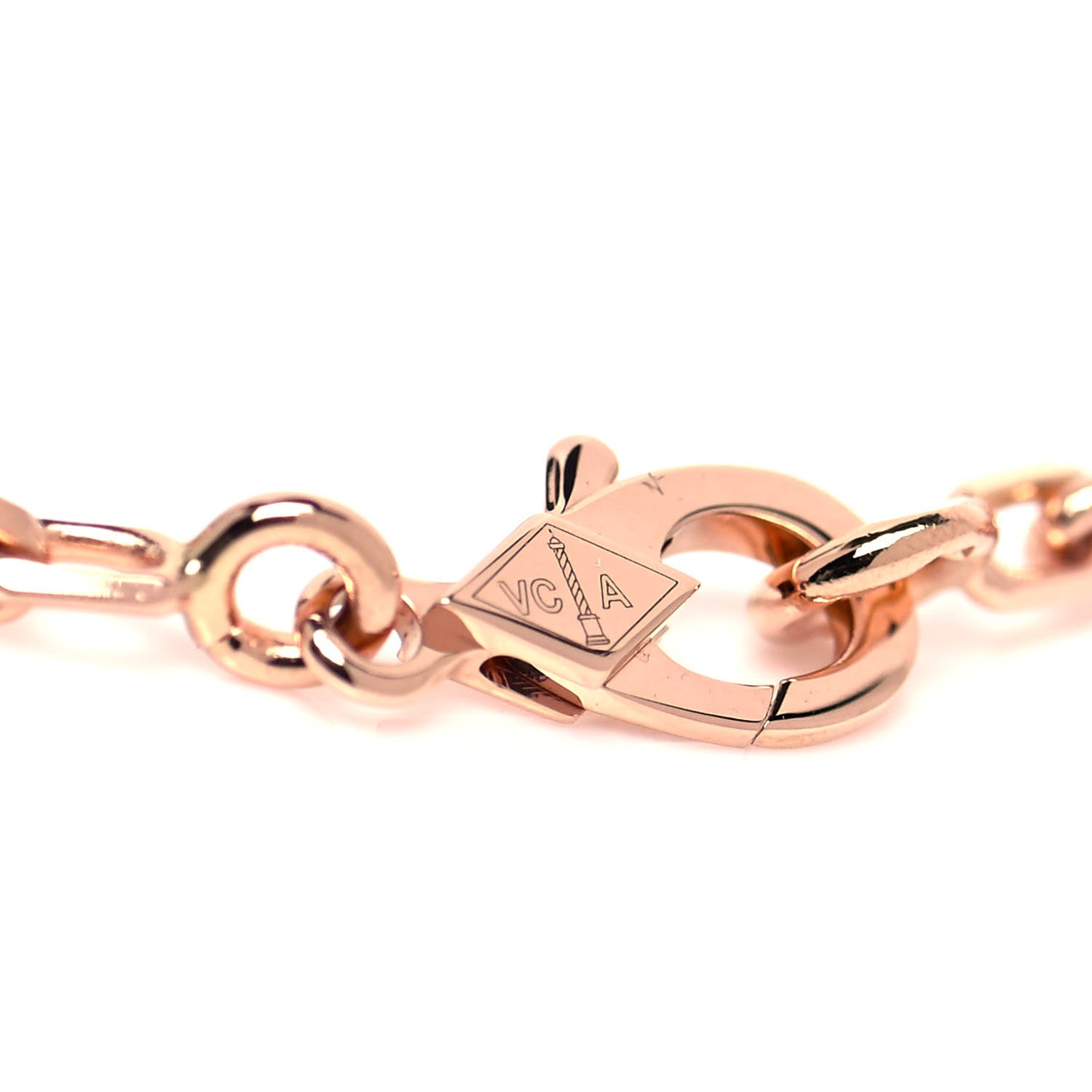 Van Cleef & Arpels 18K Rose Gold Carnelian 5 Motifs Guilloche Vintage Alhambra Bracelet 4 of 6