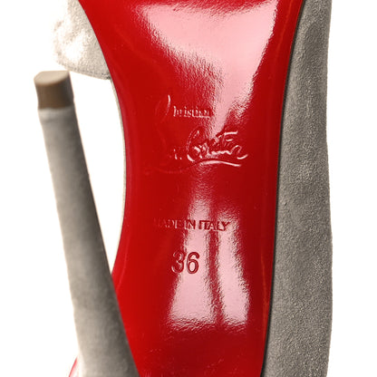 Christian Louboutin Veau Velour Iriza 100 Pumps 36 Goose 7 of 8