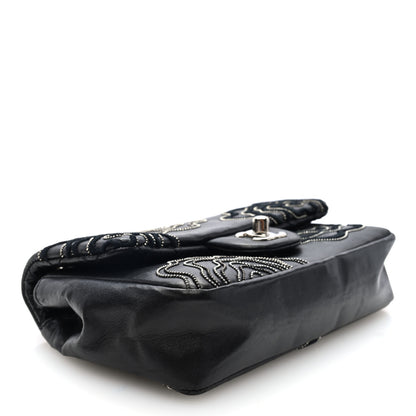Chanel Lambskin Embroidered Camellia Follies Flap Black 4 of 10