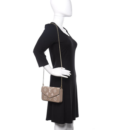 Louis Vuitton Empreinte Monogram Giant Felicie Pochette Tourterelle Creme 3 of 12