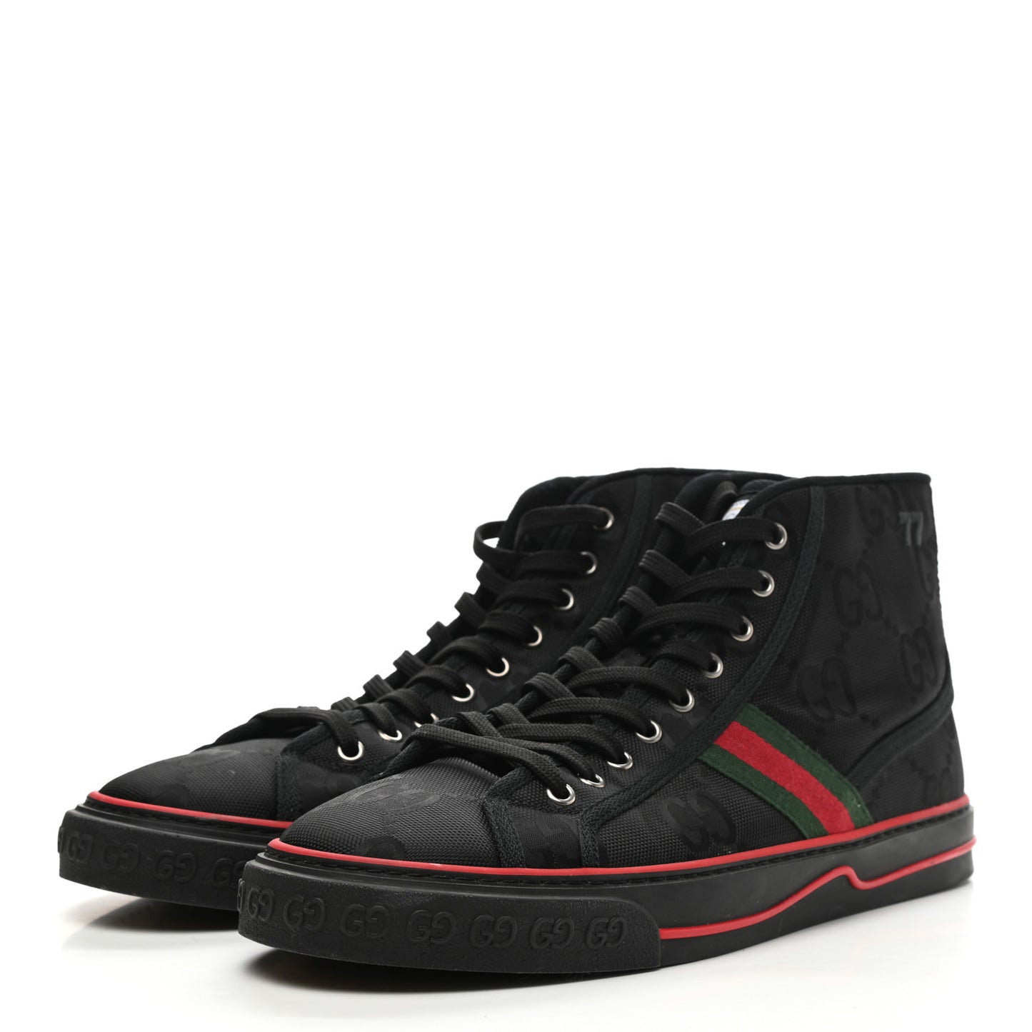 Econyl Nylon Web Monogram Off The Grid Mens 1977 Tennis High Top Sneakers 11.5 Black