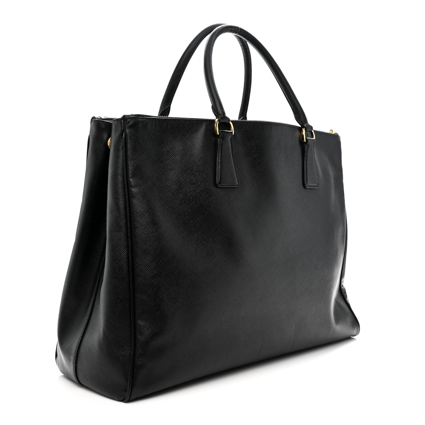 Saffiano Lux Extra Large Galleria Double Zip Tote Black