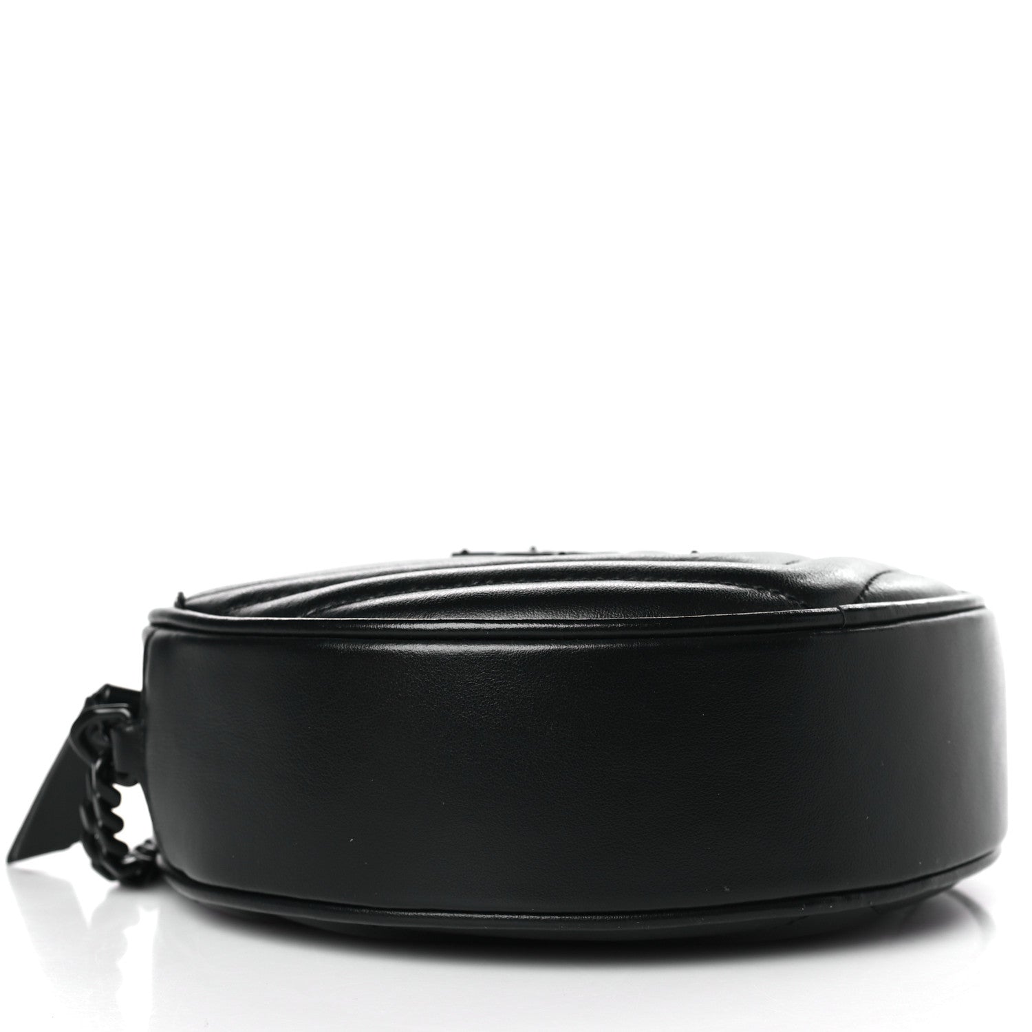 Saint Laurent Calfskin Matelasse Chevron Round Vinyle Camera Bag Black 4 of 9