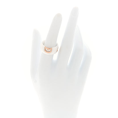 Damiani 18K Pink Gold Ceramic Diamond D Icon Ring 53 6.5 White 2 of 4