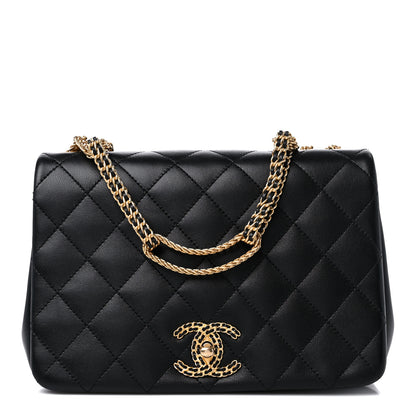 Chanel Lambskin Quilted Chain To Chain Flap Black 1 of 10