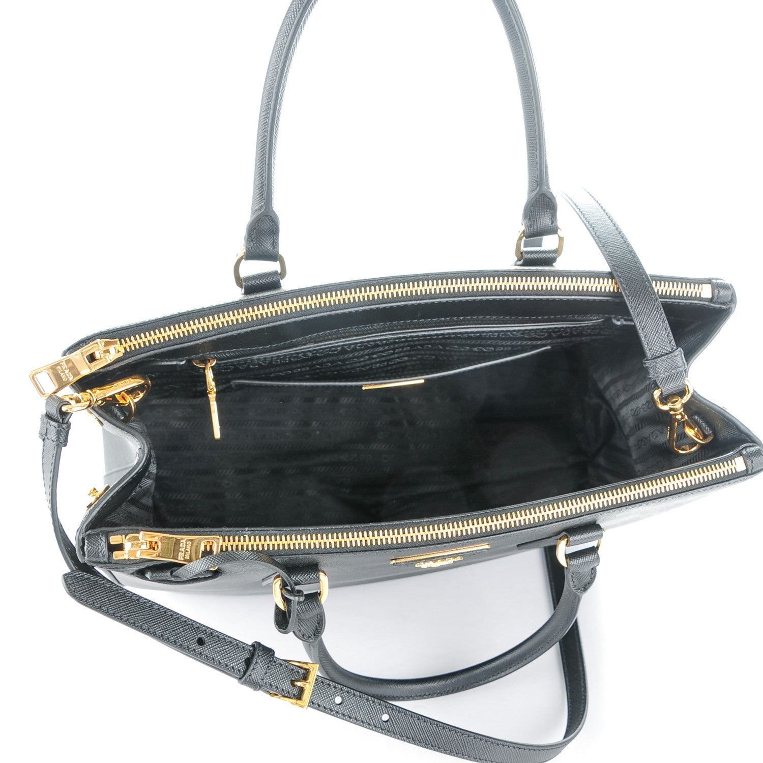 Prada Saffiano Medium Galleria Double Zip Tote Black 5 of 8