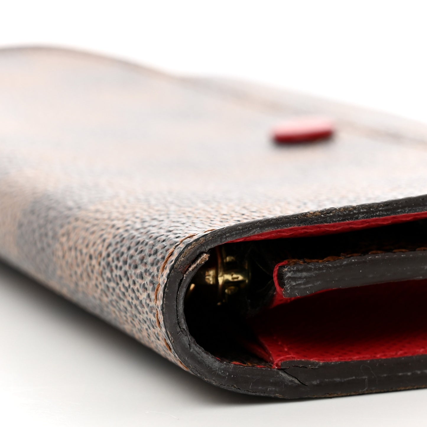 Damier Ebene Emilie Wallet Red