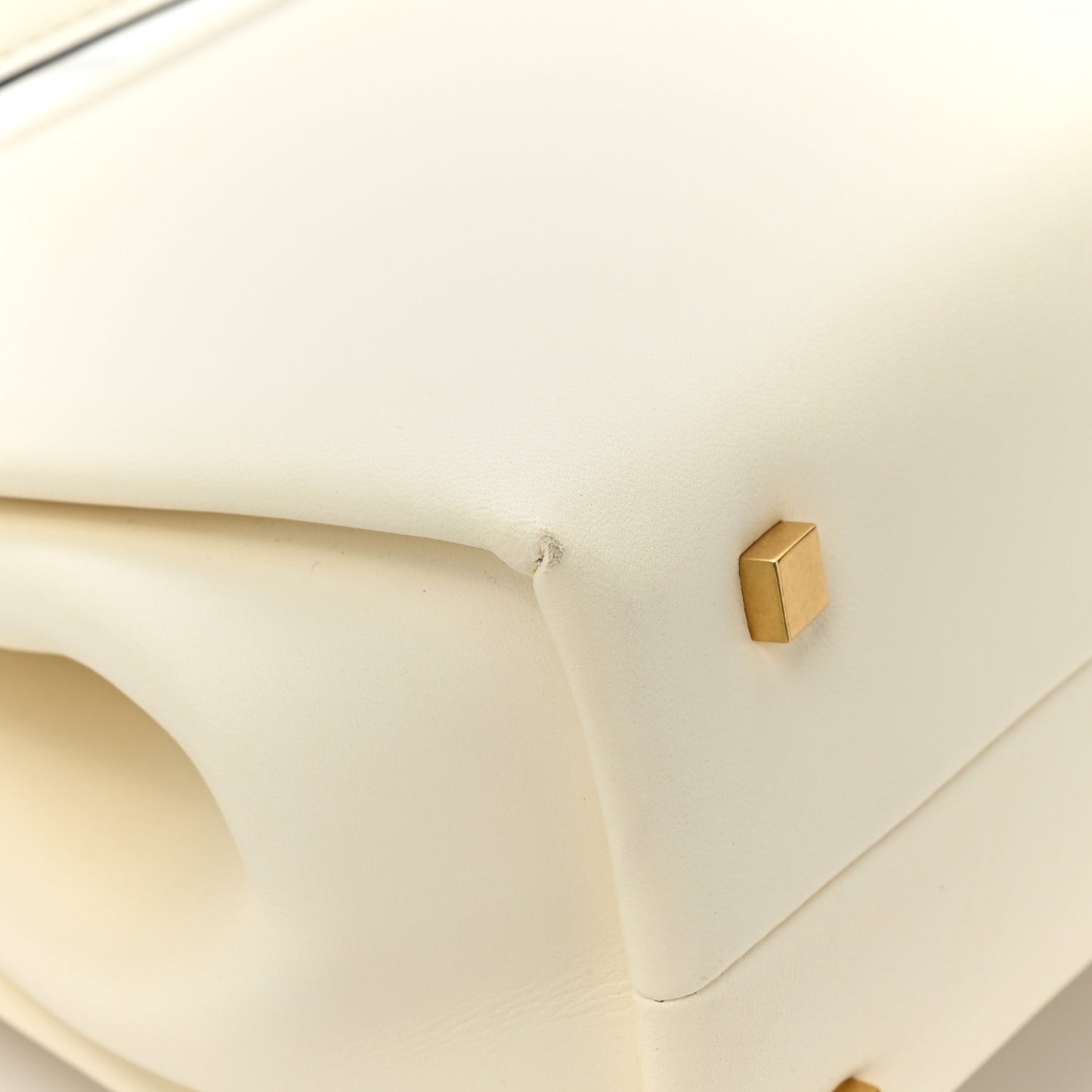 Nappa Small One Stud Top Handle Bag Ivory