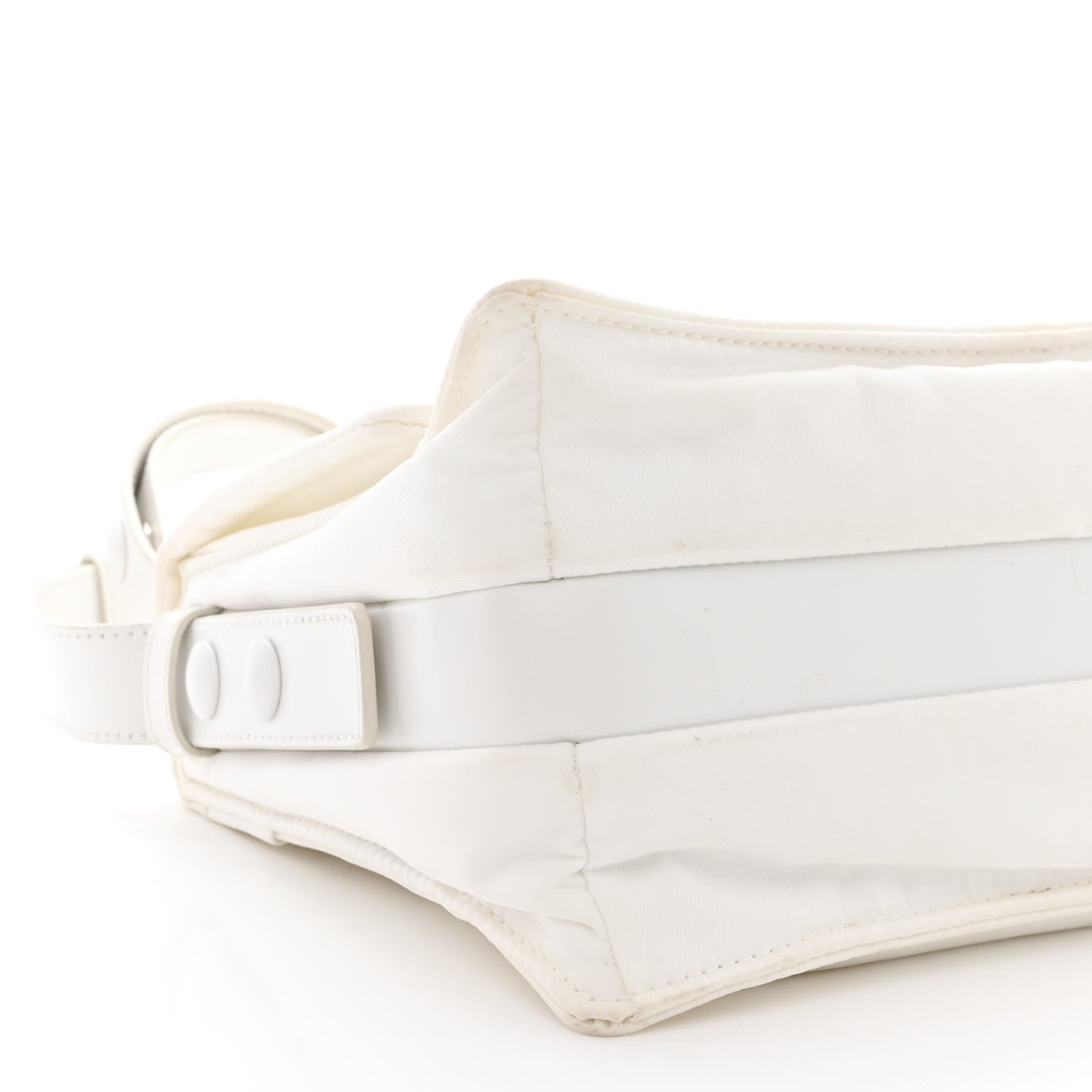 Prada Re-Nylon Vitello Padded Small Flap Shoulder Bag White 9 of 13