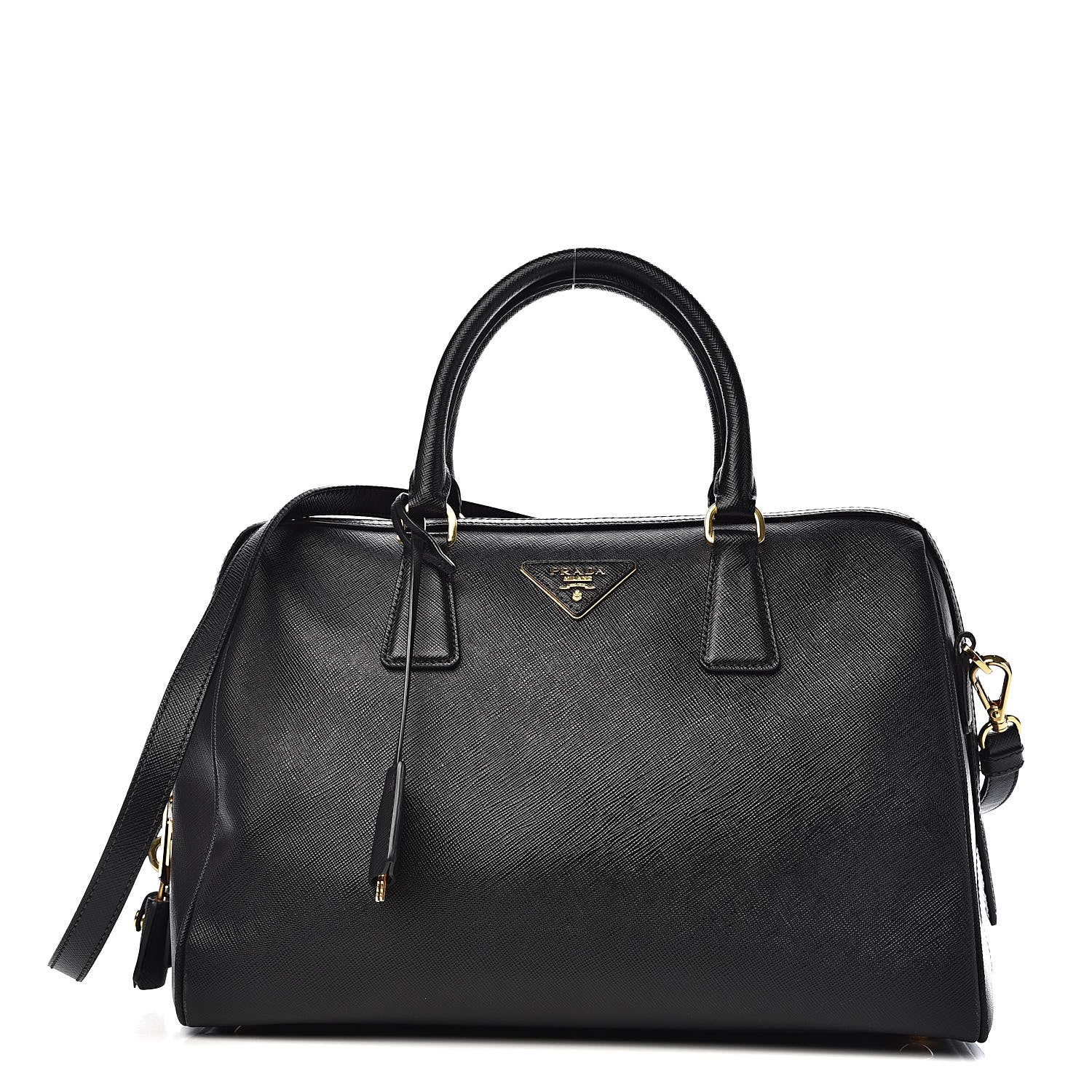 Prada Saffiano Lux Bowler Black 1 of 14