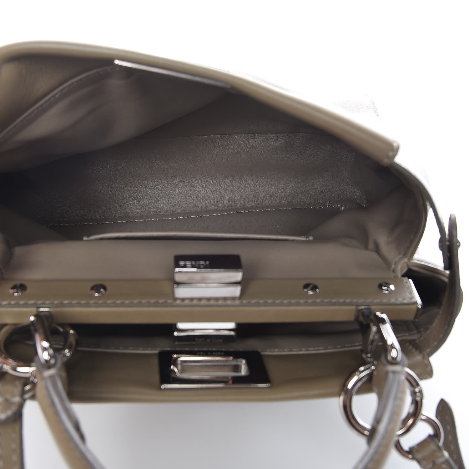 Fendi Nappa Mini Peekaboo Iconic Satchel Tortora 5 of 14