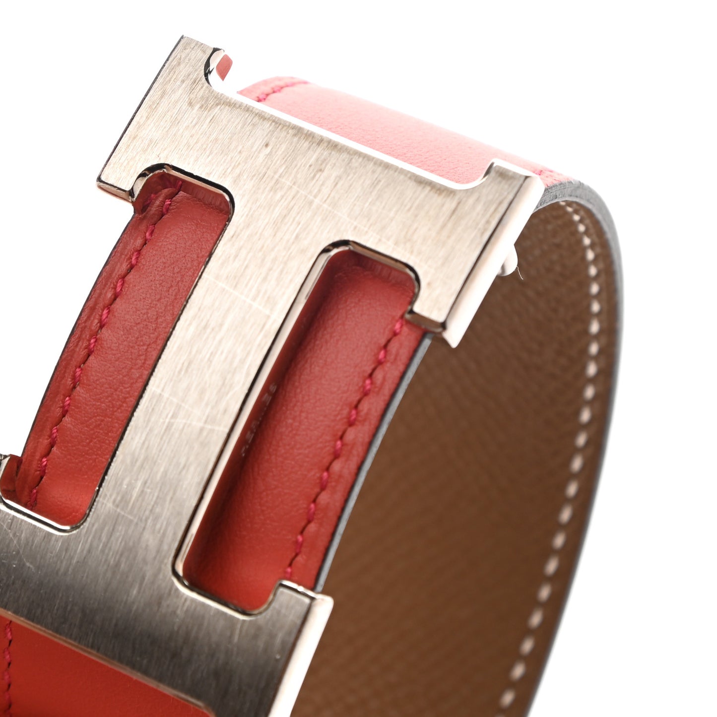 Swift Epsom 32mm H Belt 90 Rouge Casaque Gold
