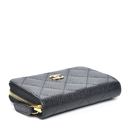 Chanel Caviar Quilted Zip Coin Purse Black 4 of 10