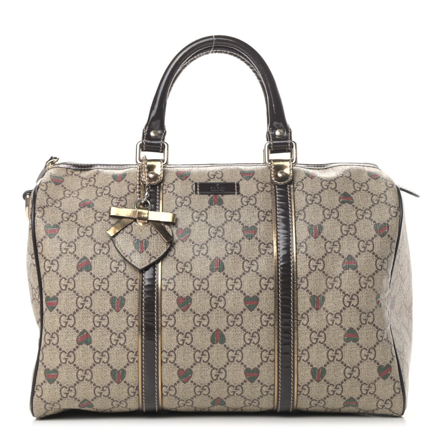 GG Plus Monogram Hearts Medium Joy Boston Dark Brown