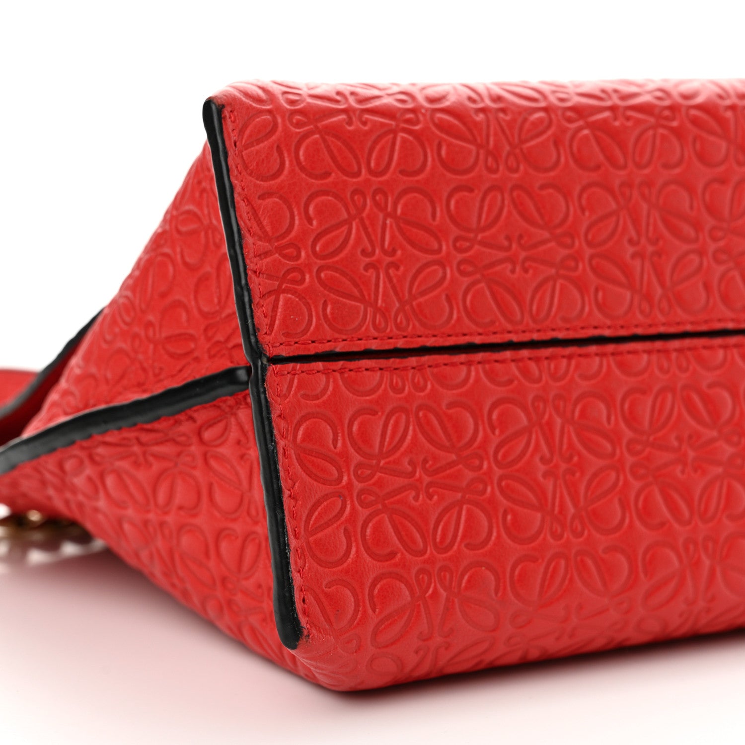 Loewe Goatskin Embossed Avenue Shoulder Bag Red 8 of 9