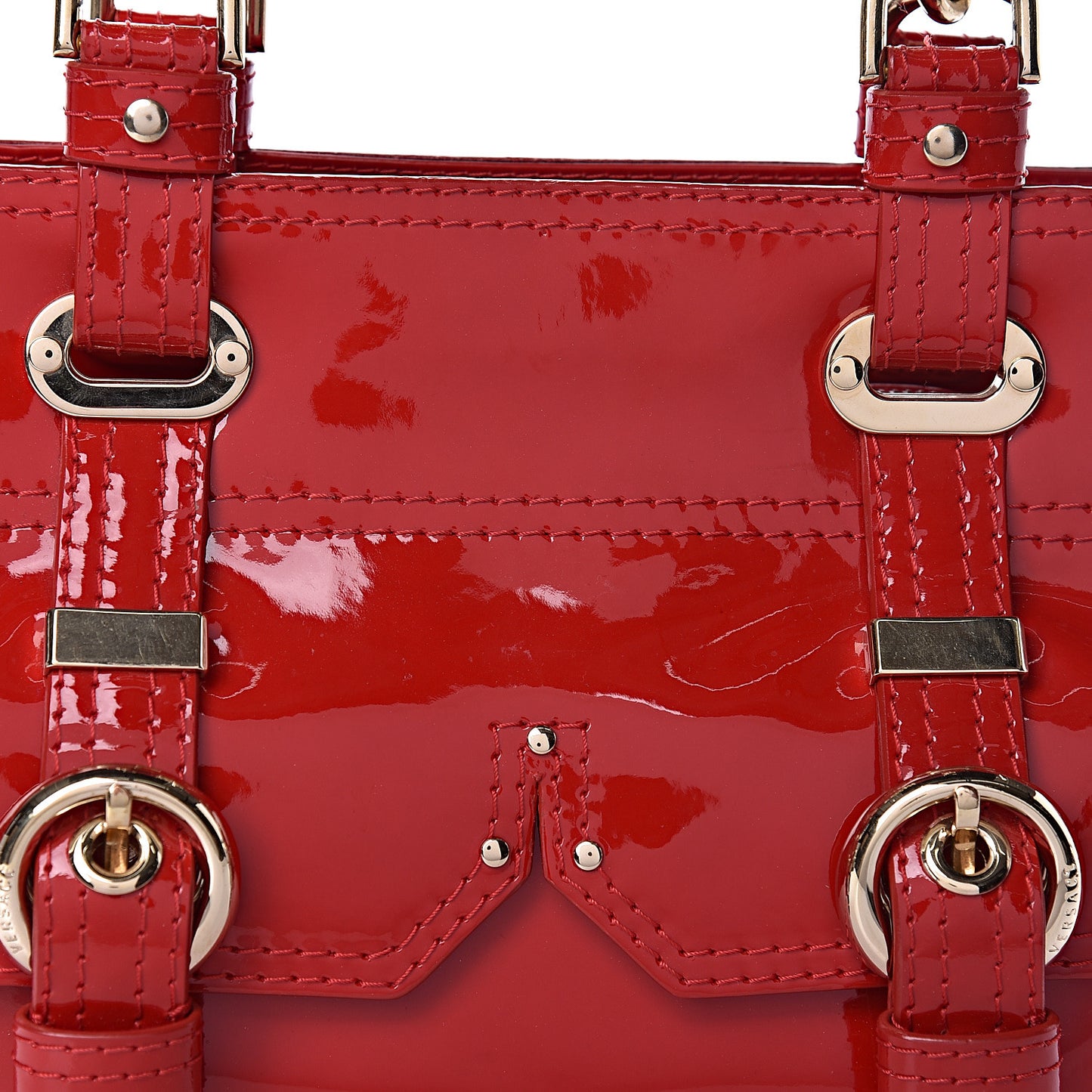 Patent Studded Bag Red