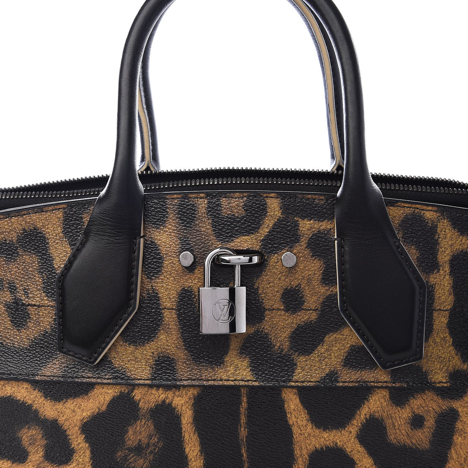 Louis Vuitton Canvas Calfskin Wild Animal Print City Steamer EW Marron 8 of 8