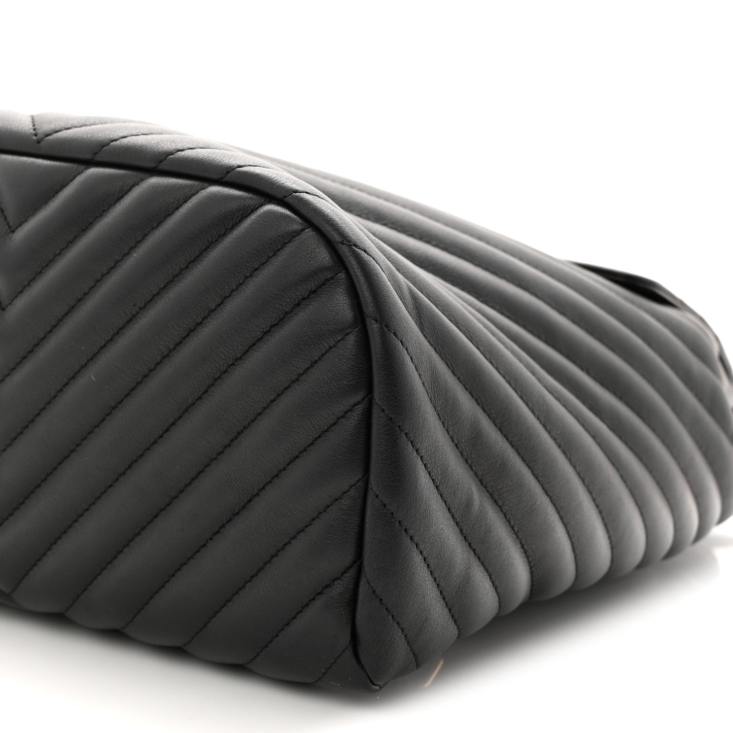 Calfskin Chevron Quilted Large Urban Spirit Backpack Black