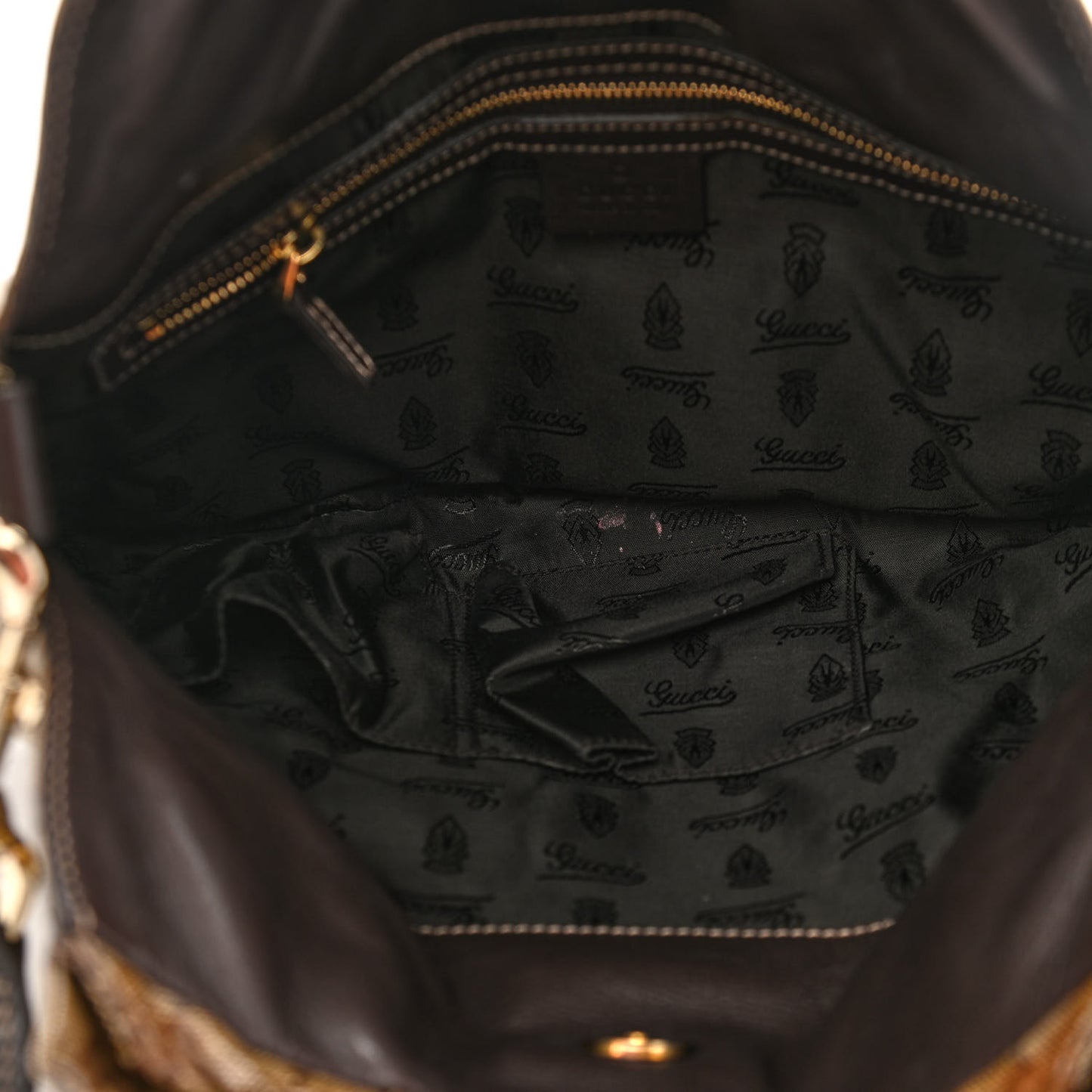 Crystal Monogram Small Hysteria Tote Dark Brown