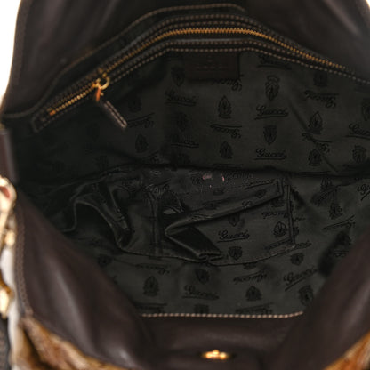 Gucci Crystal Monogram Small Hysteria Tote Dark Brown 5 of 9