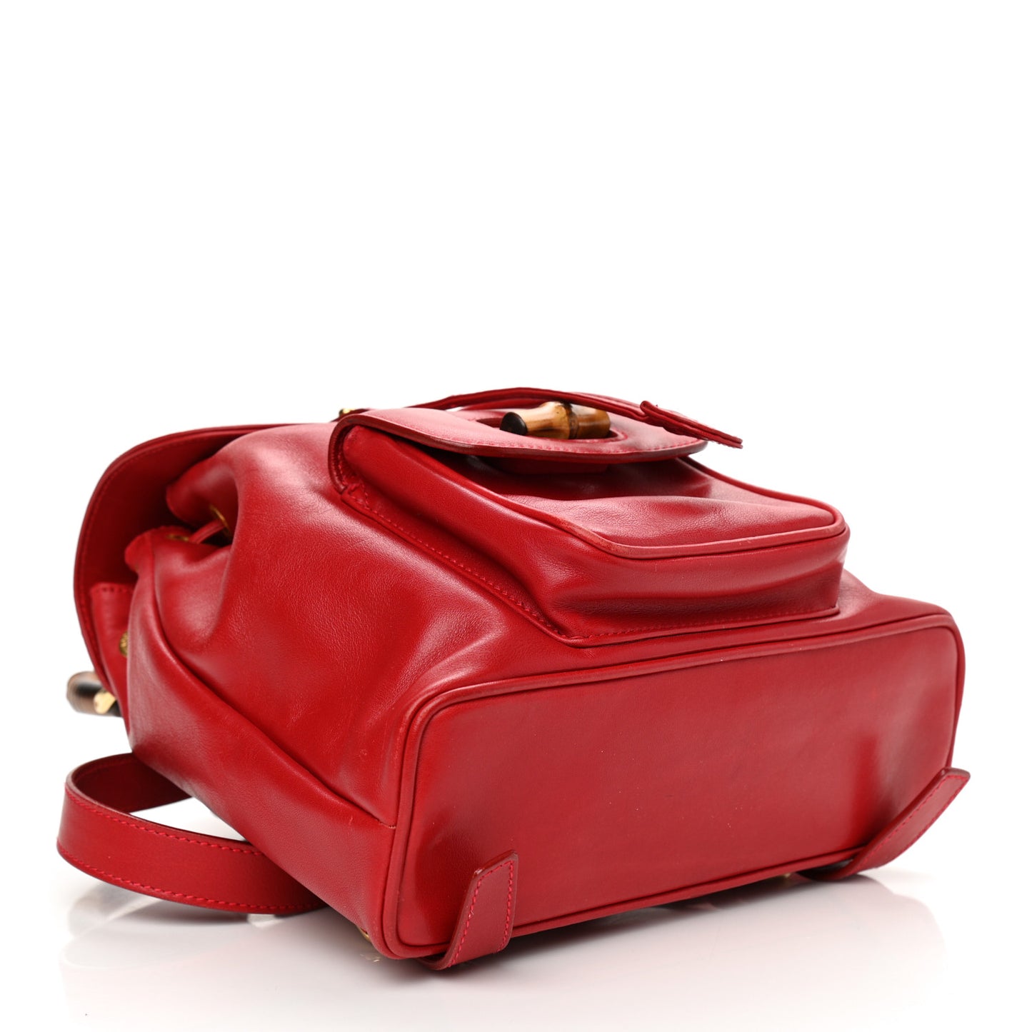 Calfskin Bamboo Mini Backpack Red