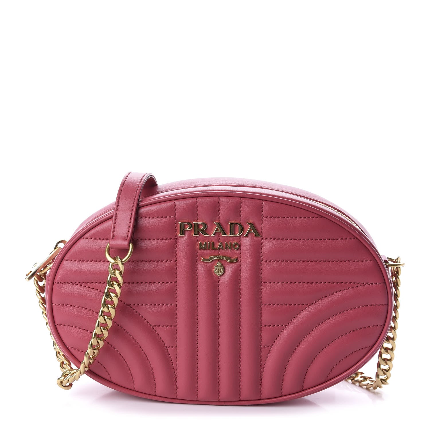 Prada Soft Calfskin Impunture Diagramme Chain Crossbody Peonia 1 of 9