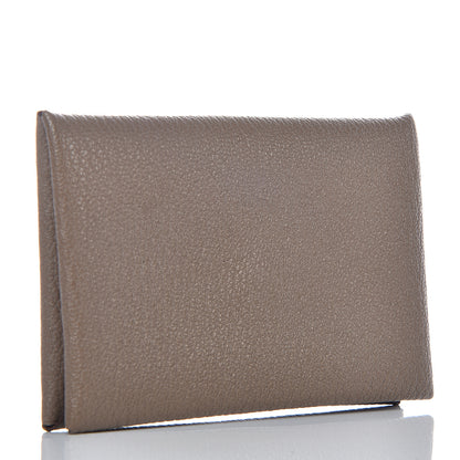Hermes Chevre Mysore Calvi Card Case Etoupe 3 of 7