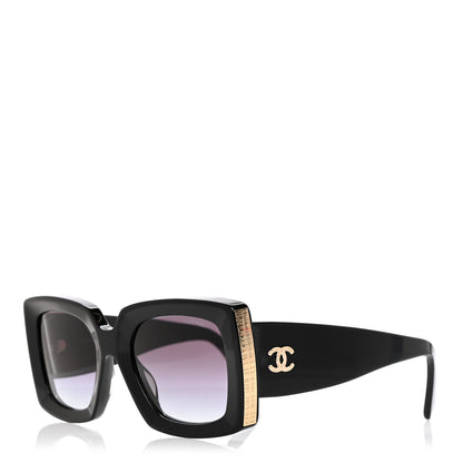 Chanel Acetate Rectangle Sunglasses 5435-A Black 1 of 8