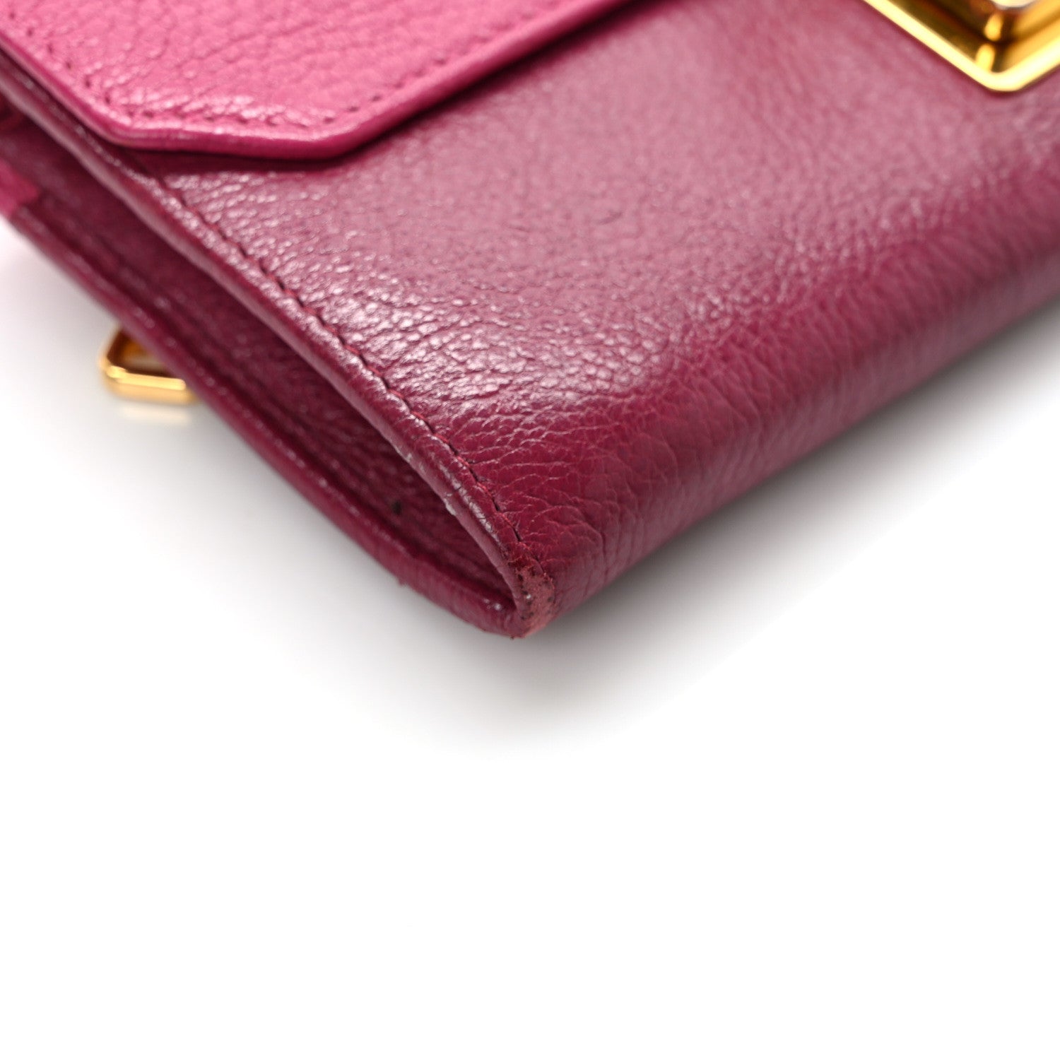 Miu Miu Goatskin Madras Wallet Peonia Ametista 9 of 13