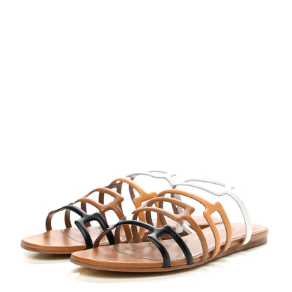 Hermes Nappa Calfskin Olympe Sandals 38 Multicolor Natural 4 of 8