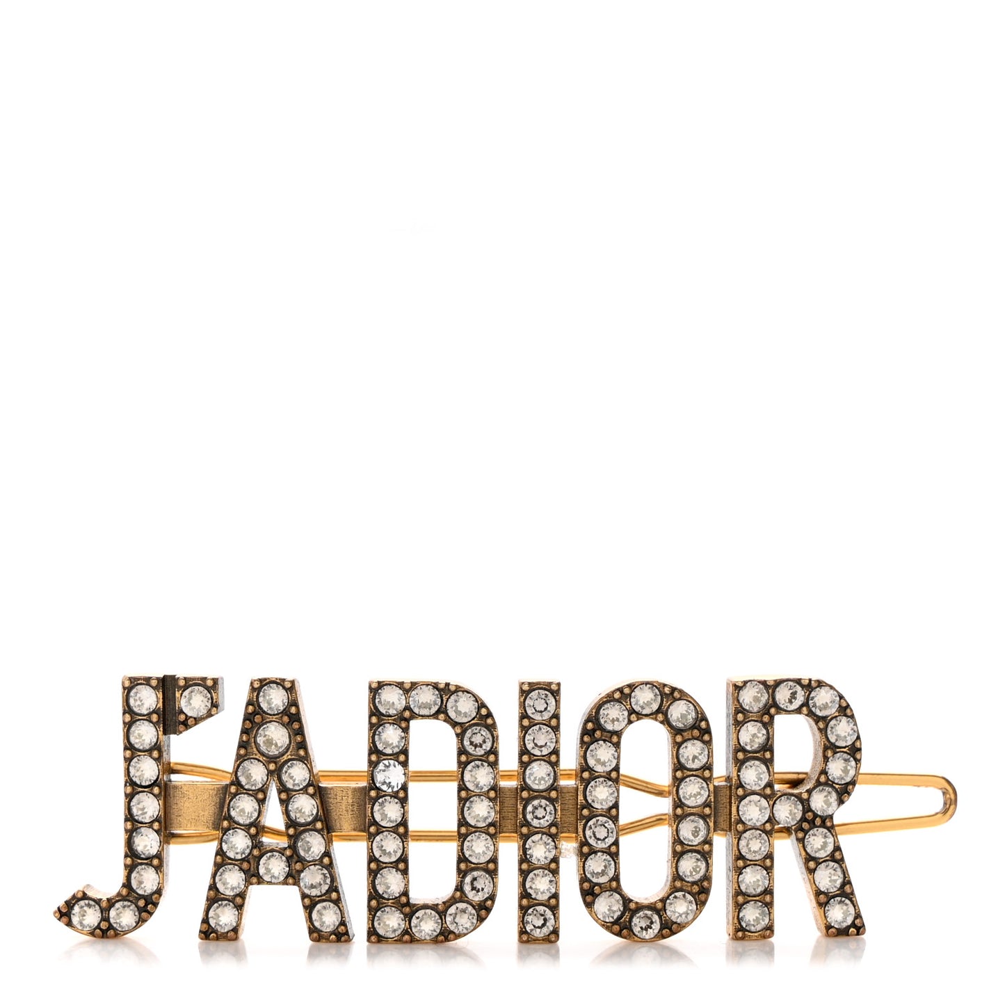 Crystal J'Adior Logo Barrette Gold