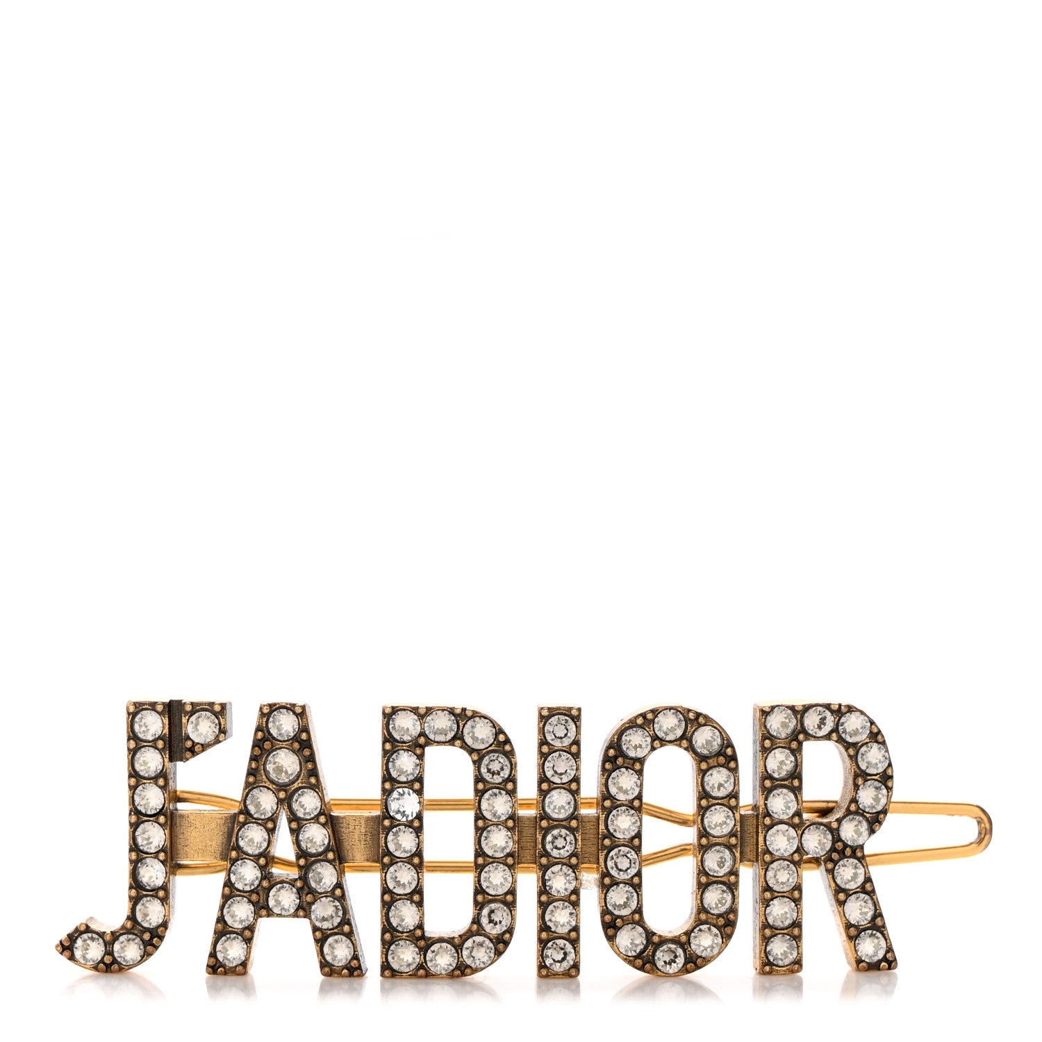 Christian Dior Crystal J'Adior Logo Barrette Gold 1 of 4