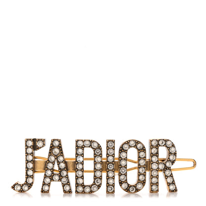 Christian Dior Crystal J'Adior Logo Barrette Gold 1 of 4