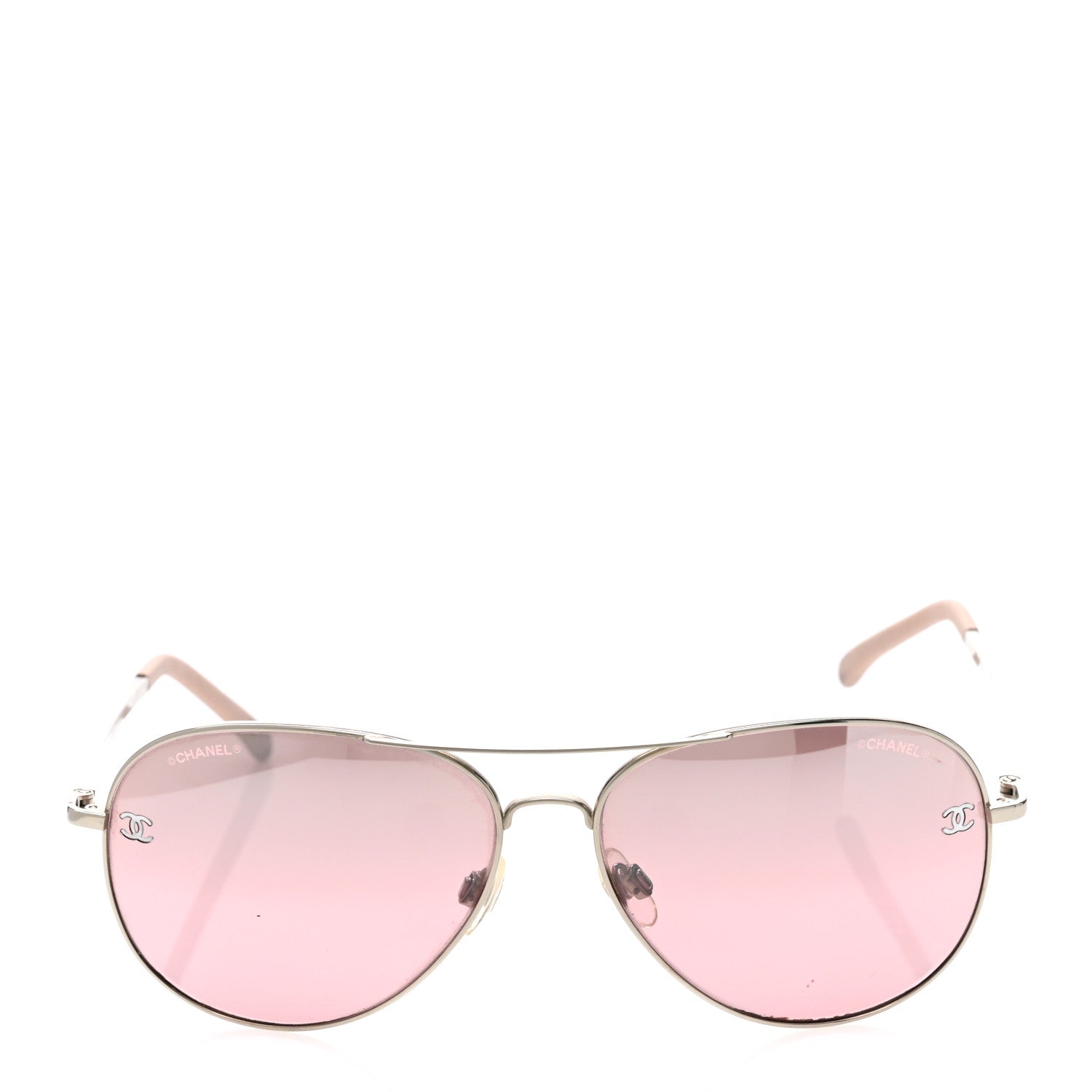 Chanel Metal Aviator CC Sunglasses Pink 2 of 10