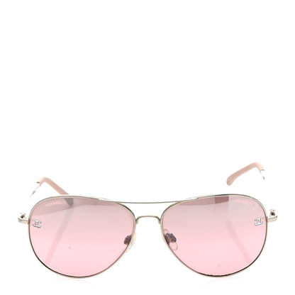 Chanel Metal Aviator CC Sunglasses Pink 2 of 10