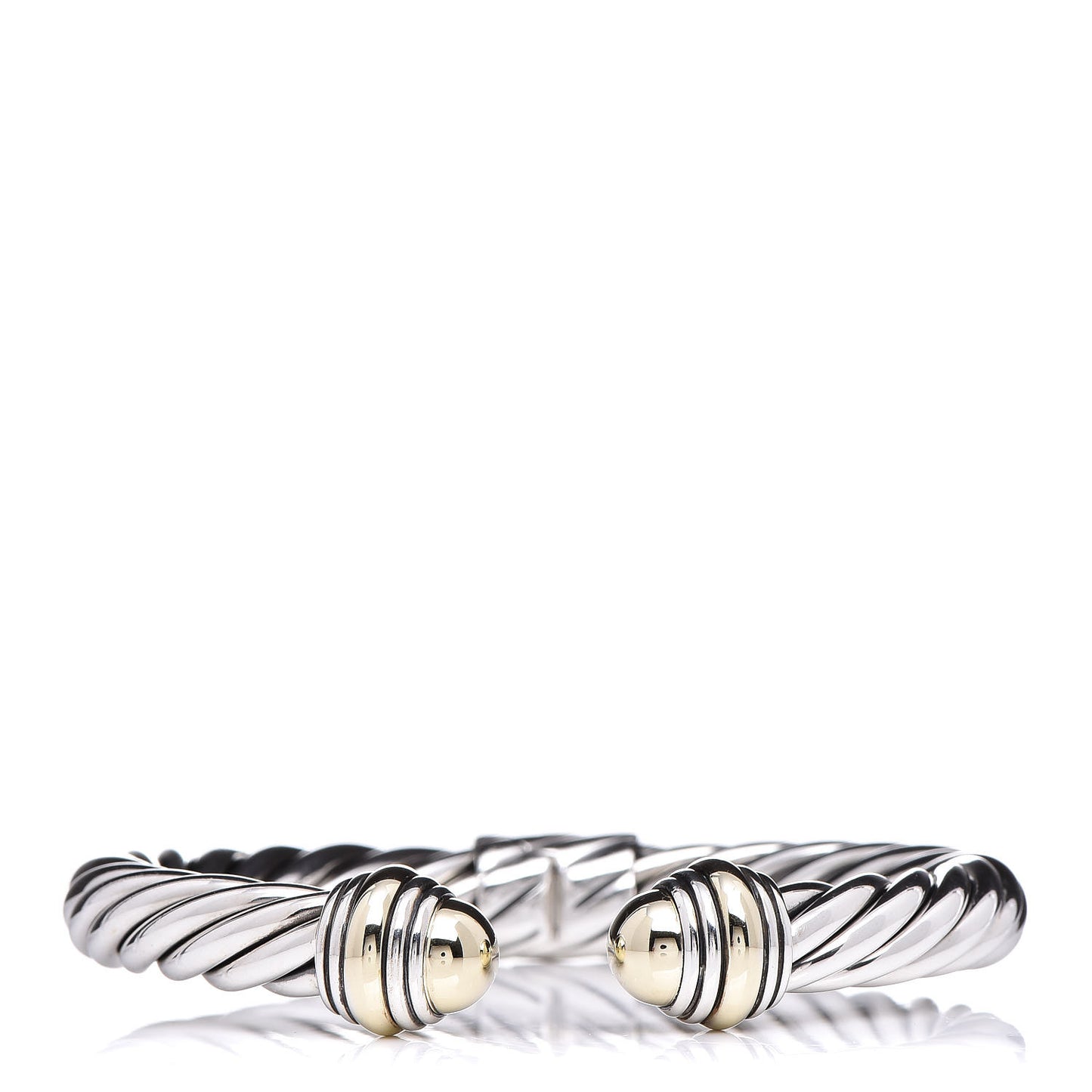 Sterling Silver 14K Yellow Gold 8.5mm Cable Classics Bracelet