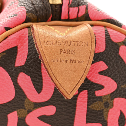 Louis Vuitton Monogram Graffiti Speedy 30 Fuchsia 6 of 14