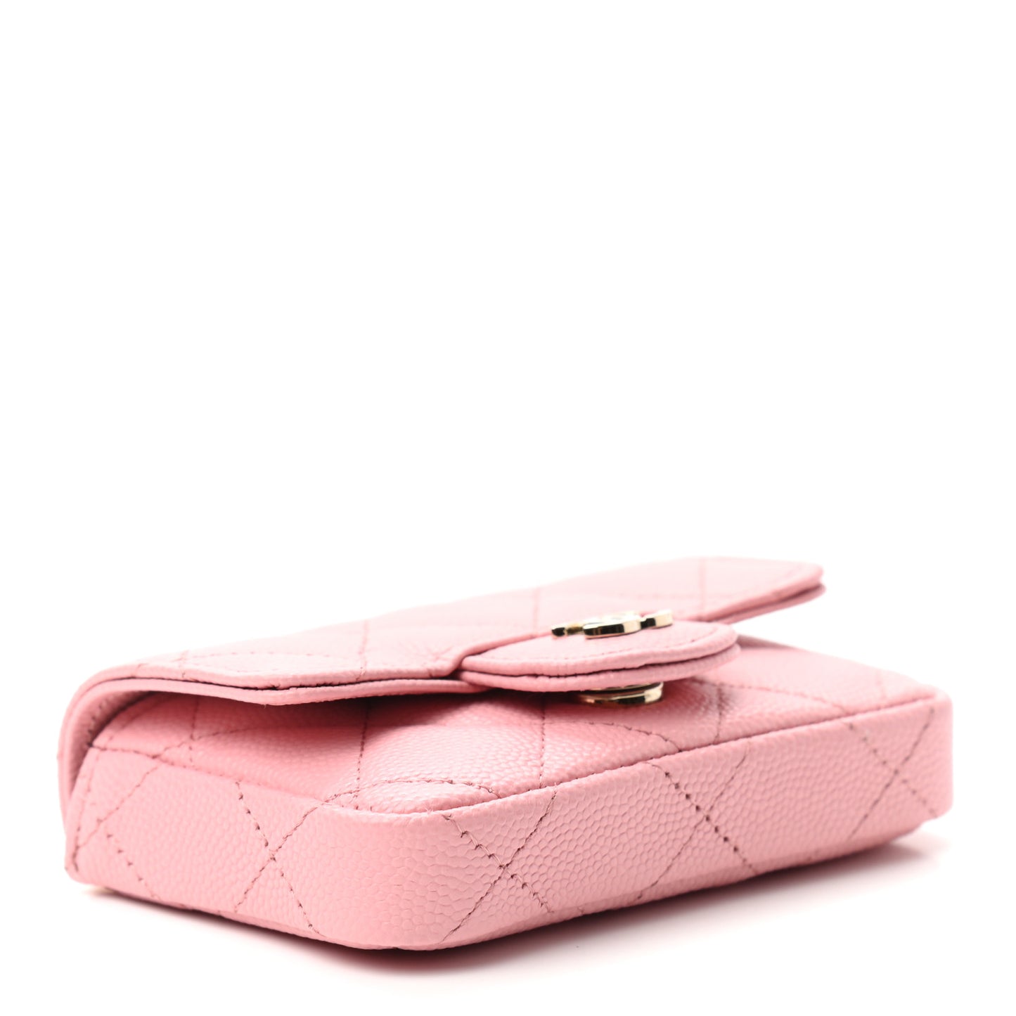 Caviar Quilted Mini Chain Belt Bag Light Pink