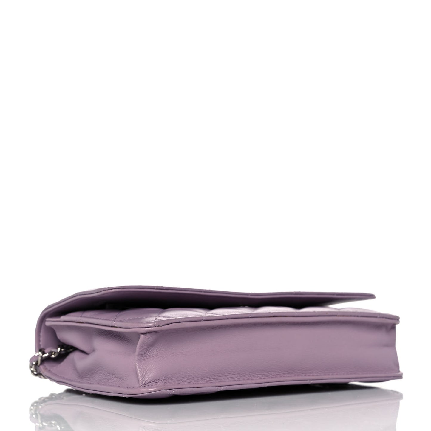 Lambskin Quilted Wallet On Chain WOC Light Purple