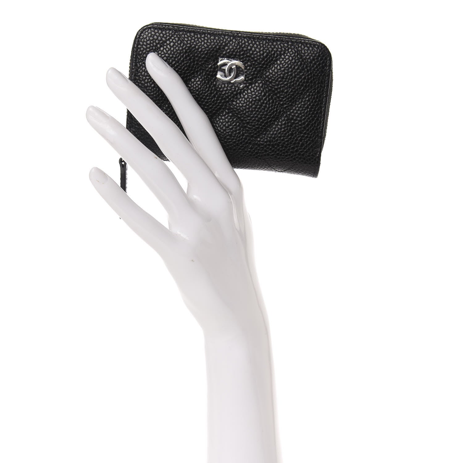 Chanel Caviar Quilted Zip Coin Purse Black 2 of 7