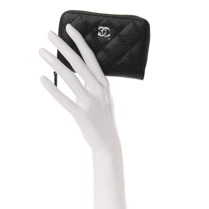 Chanel Caviar Quilted Zip Coin Purse Black 2 of 7