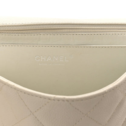 Chanel Caviar Quilted Jumbo Single Flap Bijoux Chain Ivory 6 of 12
