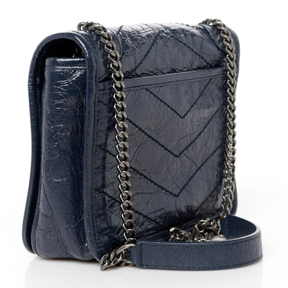 Saint Laurent Crinkled Calfskin Matelasse Monogram Niki Chain Wallet Fog 3 of 12