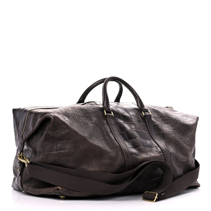 Mulberry Calfskin Crocodile Embossed Duffle Bag Brown 2 of 21